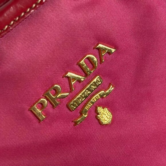 PRADA logo Bag Shoulder Bag Tote Bag Shoulder Bag Nylon / enamel pink - Picture 9 of 16